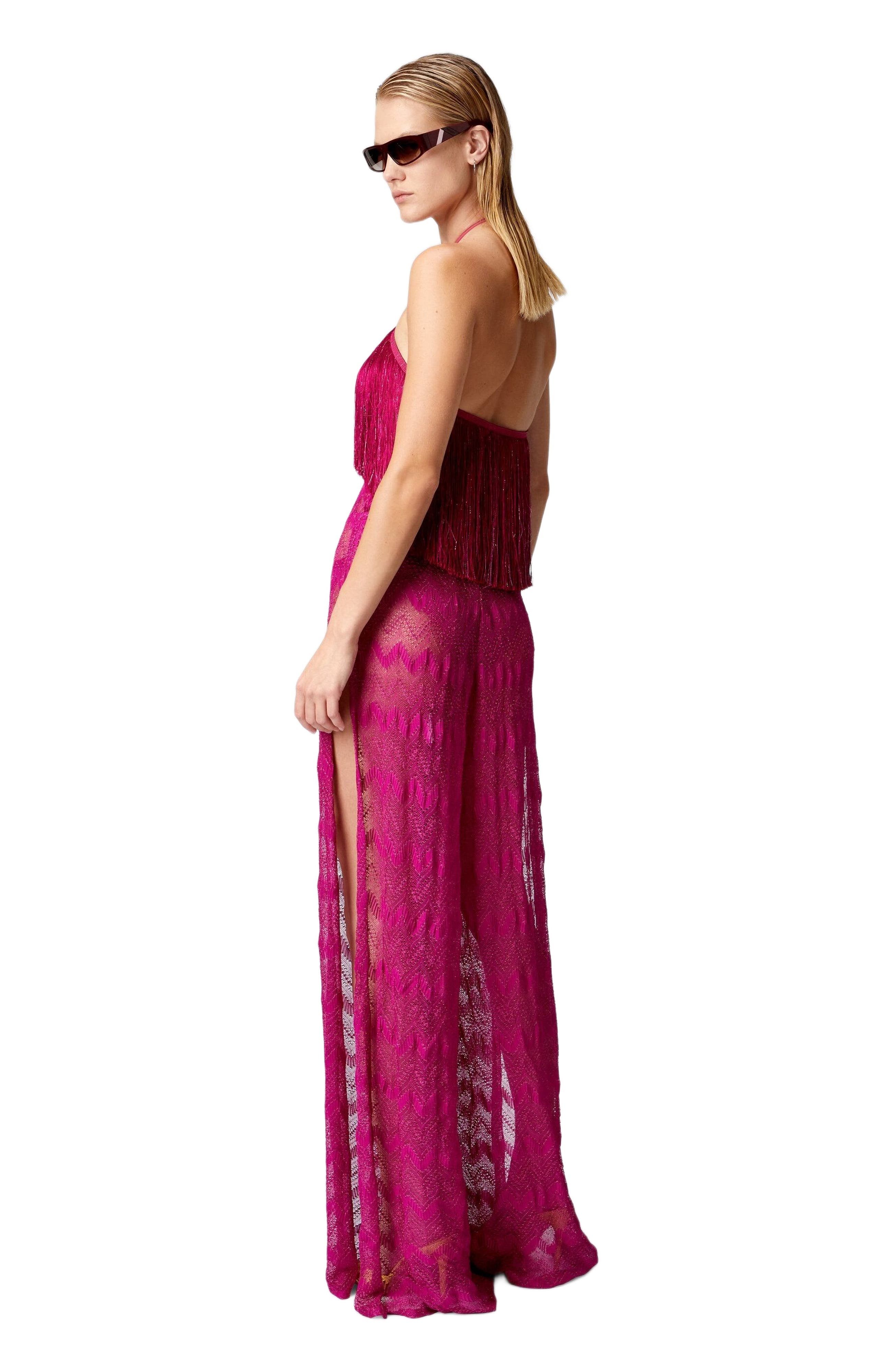 Missoni Zig Zag Lamé Viscose Jumpsuit With Fringes in Purple at Nordstrom - 4