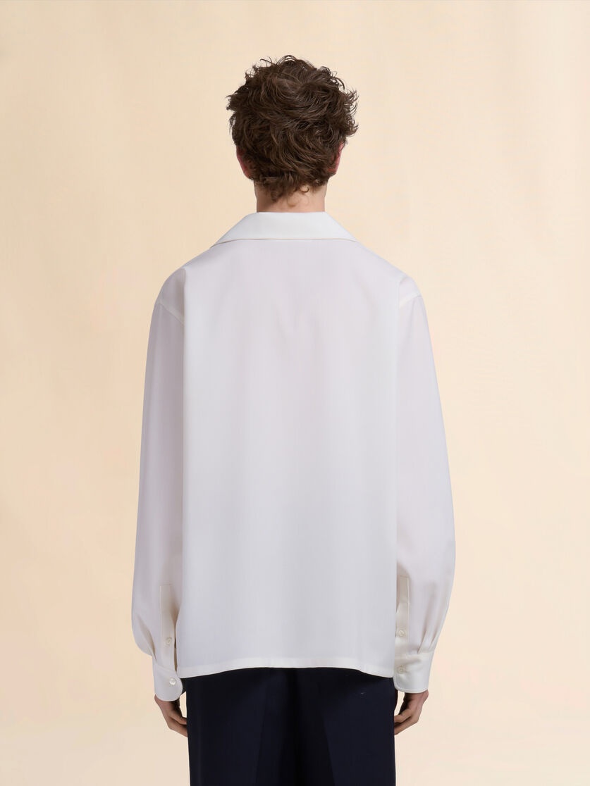 WHITE TROPICAL WOOL SHIRT WITH MARNI MENDING - 3