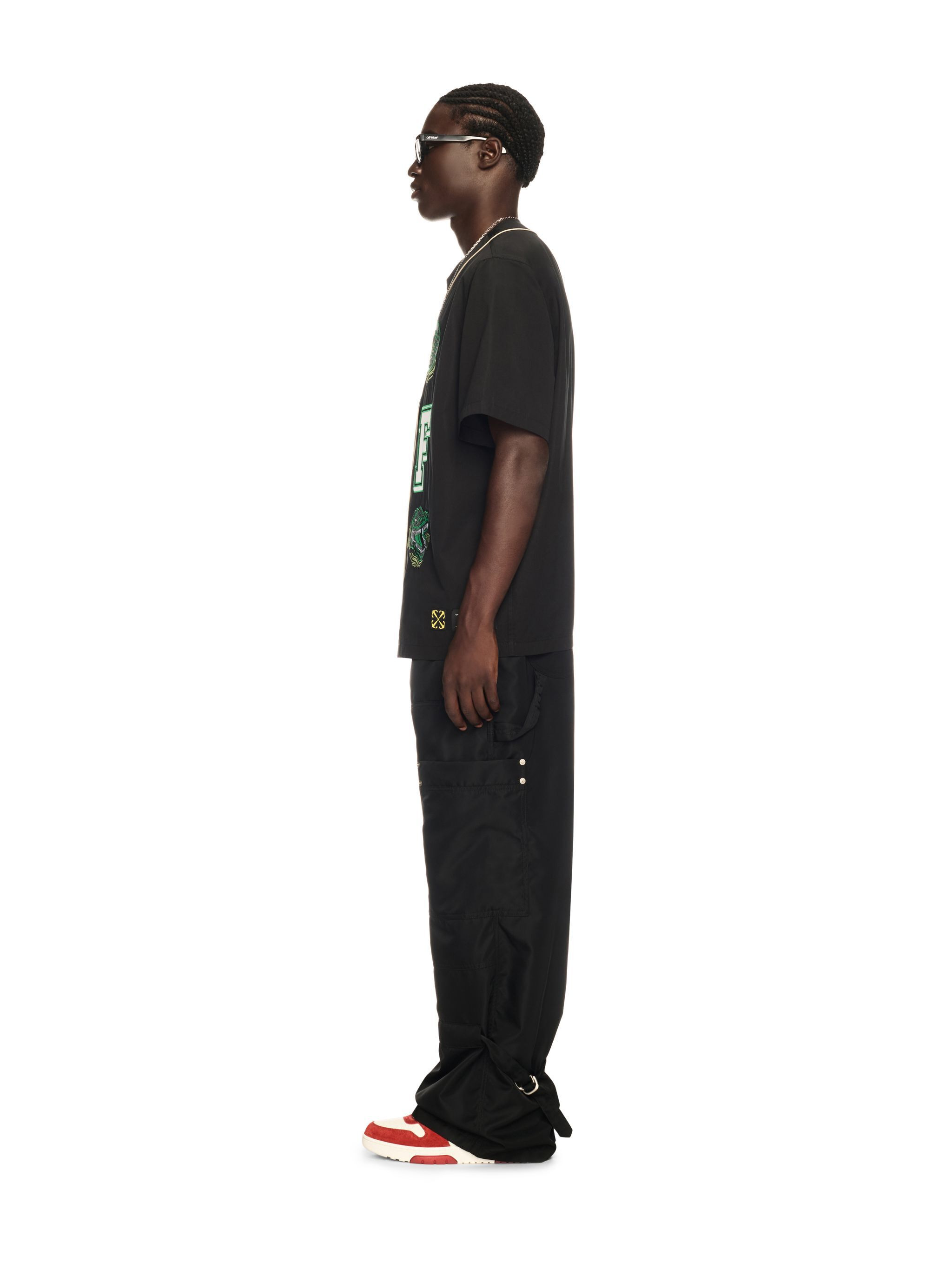 Black Nylon Carpenter Pants - 3