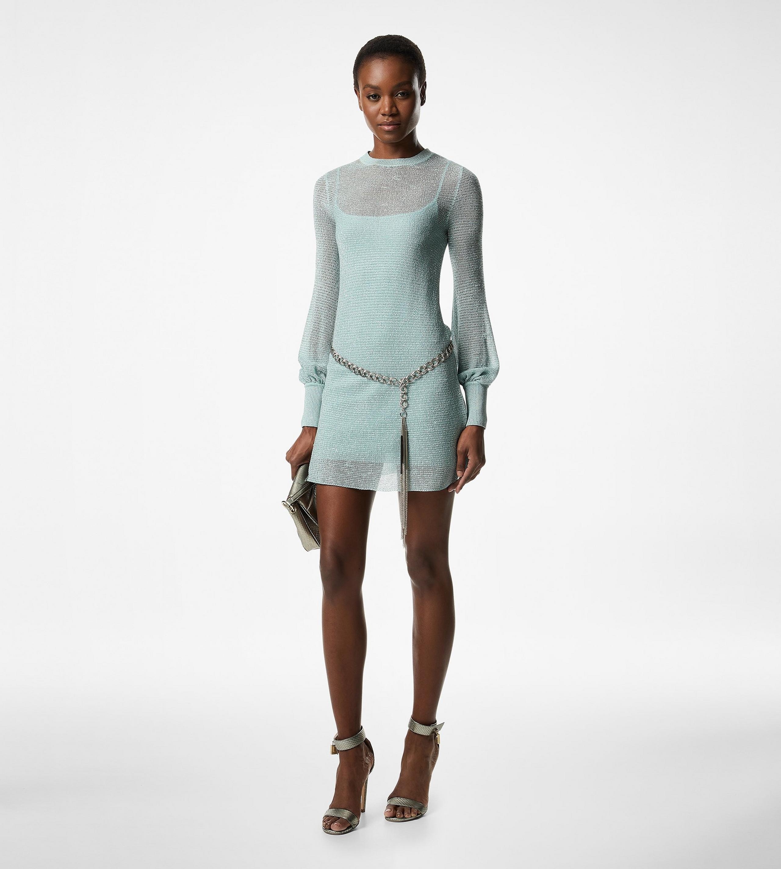 LONG SLEEVE CREWNECK MINI DRESS - 3