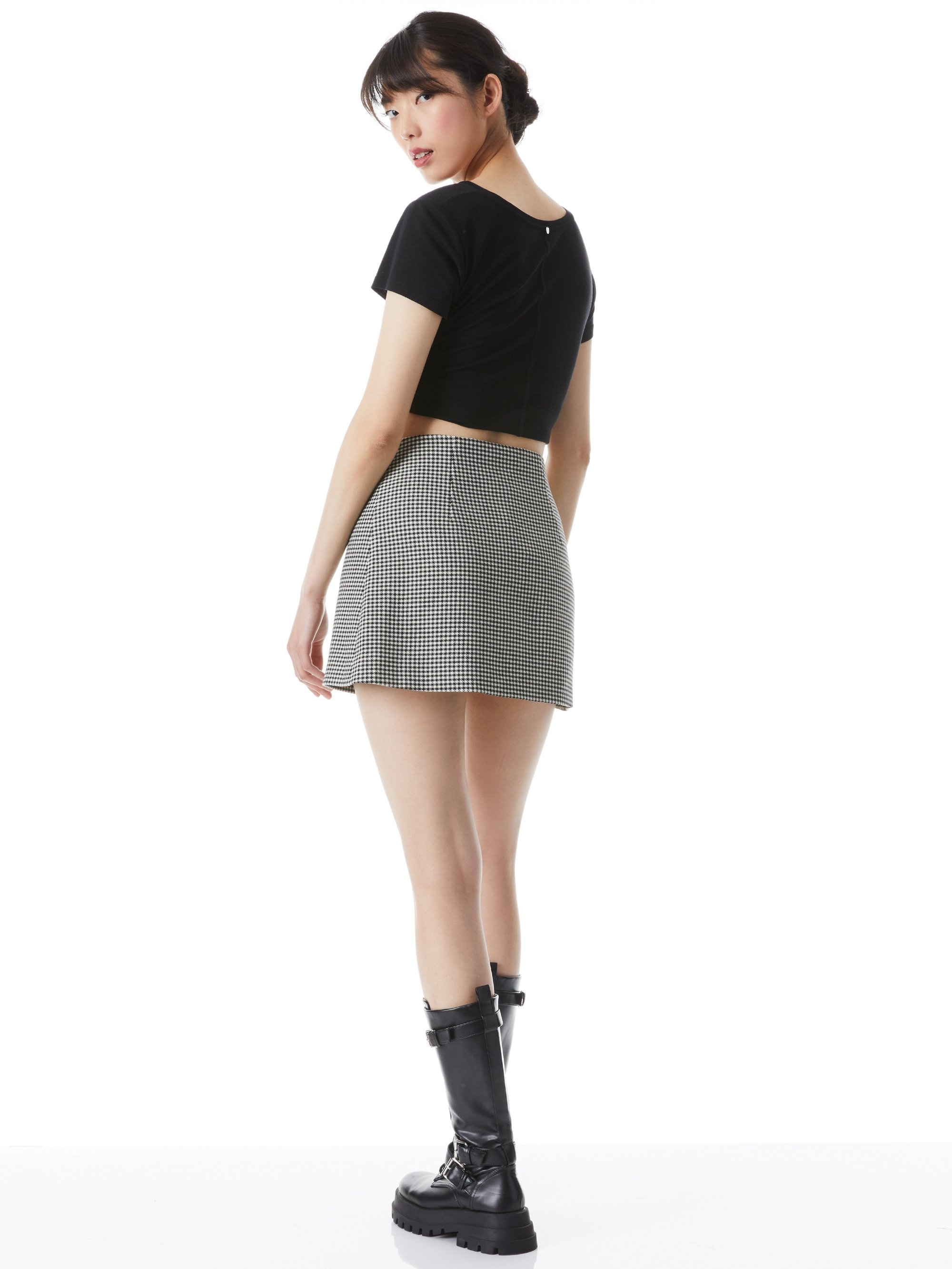 RENNA BUTTON WRAP MINI SKIRT - 3