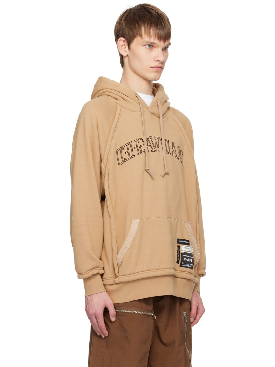 Tan Embroidered Hoodie - 2