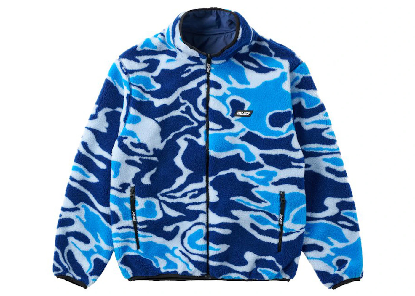 Palace Mirage Reversible Fleece Jacket Blue - 3