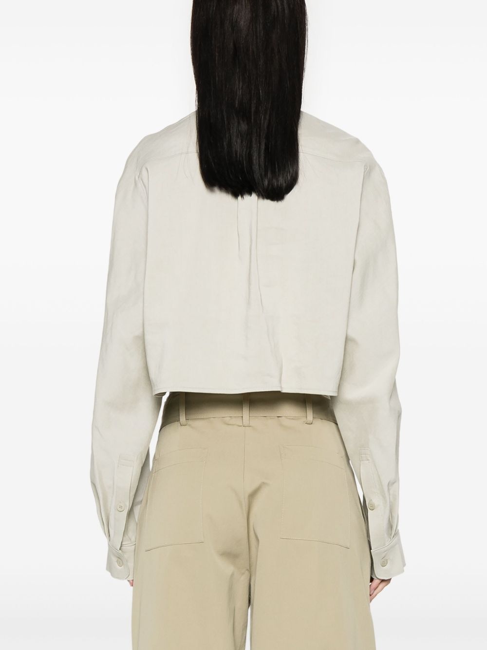 pocket cropped shirt - 4