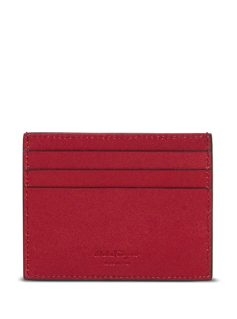 Ferragamo Men Salvatore Ferragamo Man's Revival Black  Leather Card Holder With Gancini Buckle - 2
