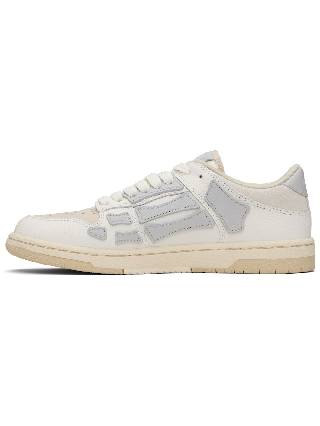 White & Gray Skel Top Low Sneakers - 3
