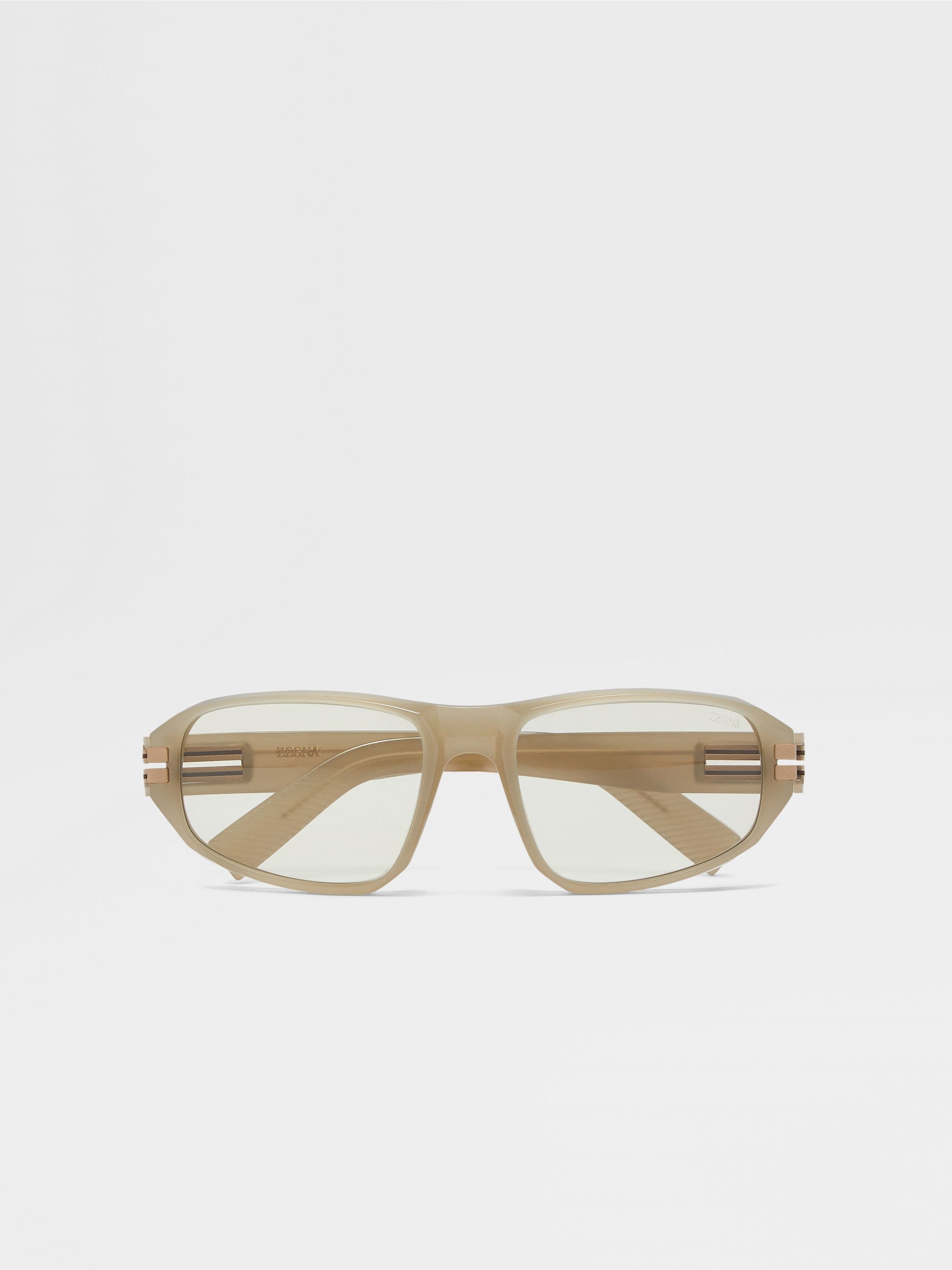 LIGHT BEIGE ACETATE SUNGLASSES - 1