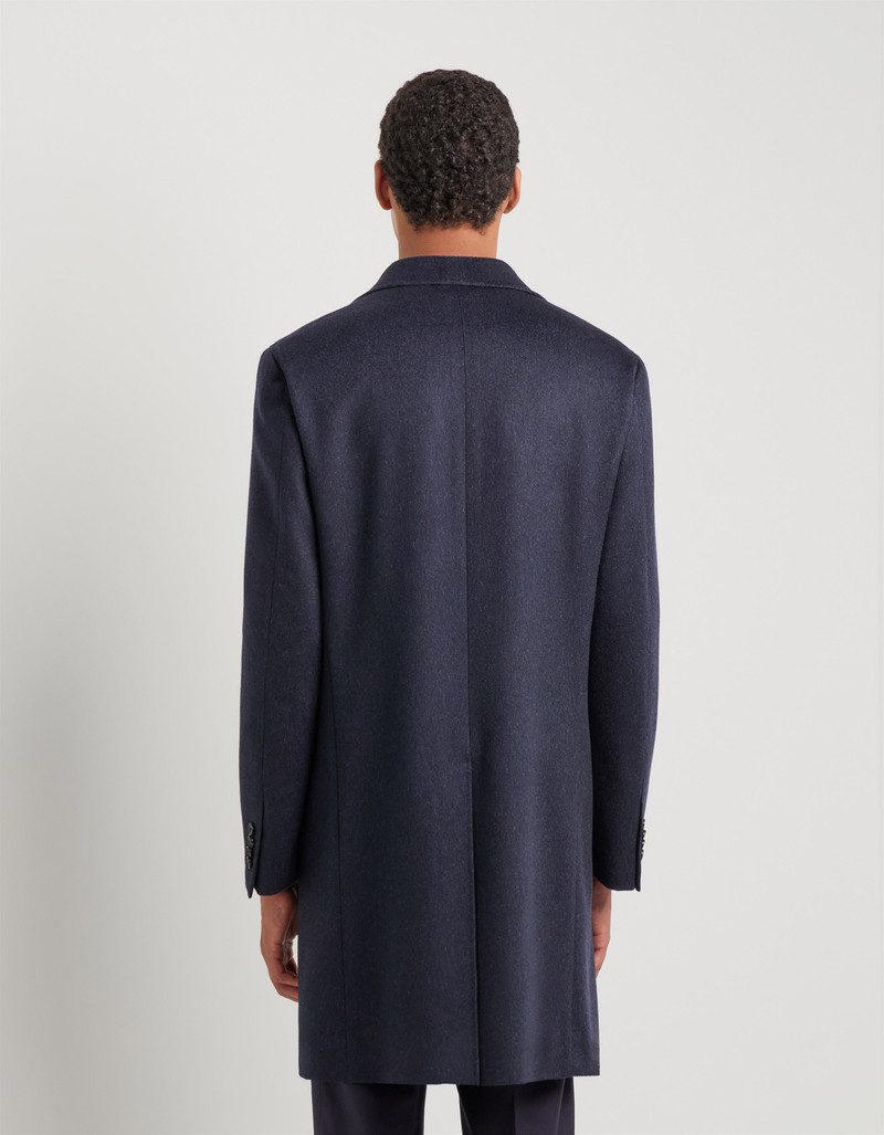 EXCLUSIVE NAVY BLUE PURE CASHMERE COAT 4