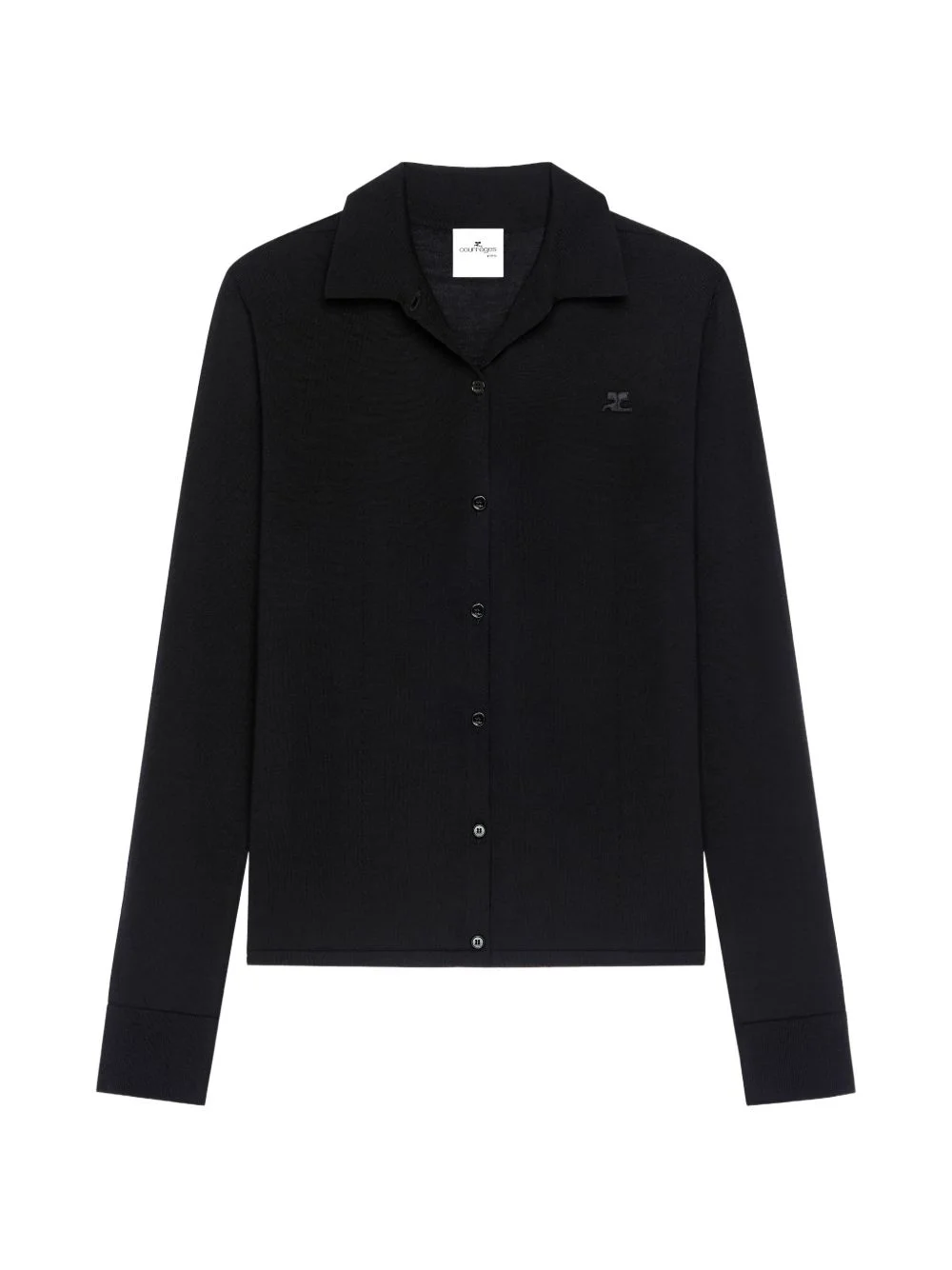 polo-collar cardigan - 1