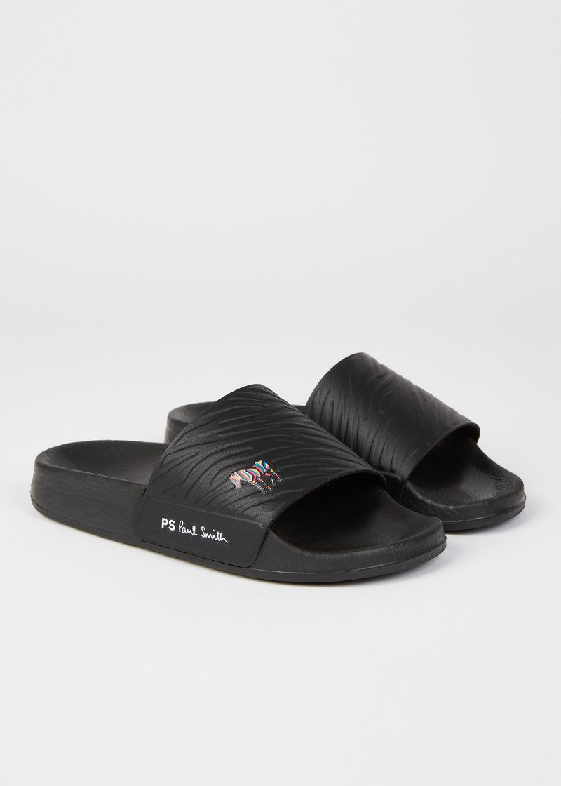 Paul Smith Women's Black Zebra 'Nyro' Slides outlook