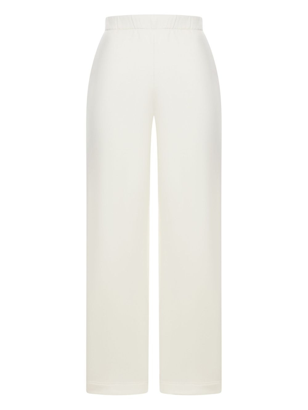 elastic-waistband silk-cotton trousers - 1