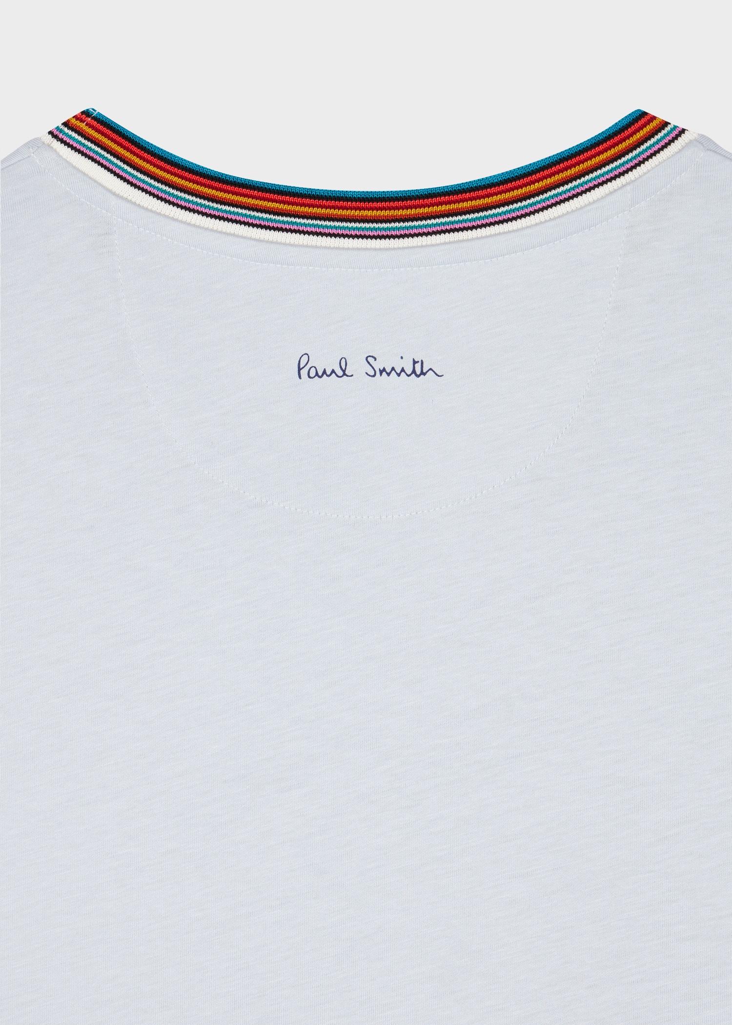 Women's Pale Blue 'Signature Stripe' Crew Neck T-Shirt - 2