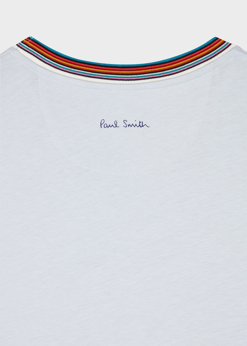 Paul Smith Women's Pale Blue 'Signature Stripe' Crew Neck T-Shirt outlook