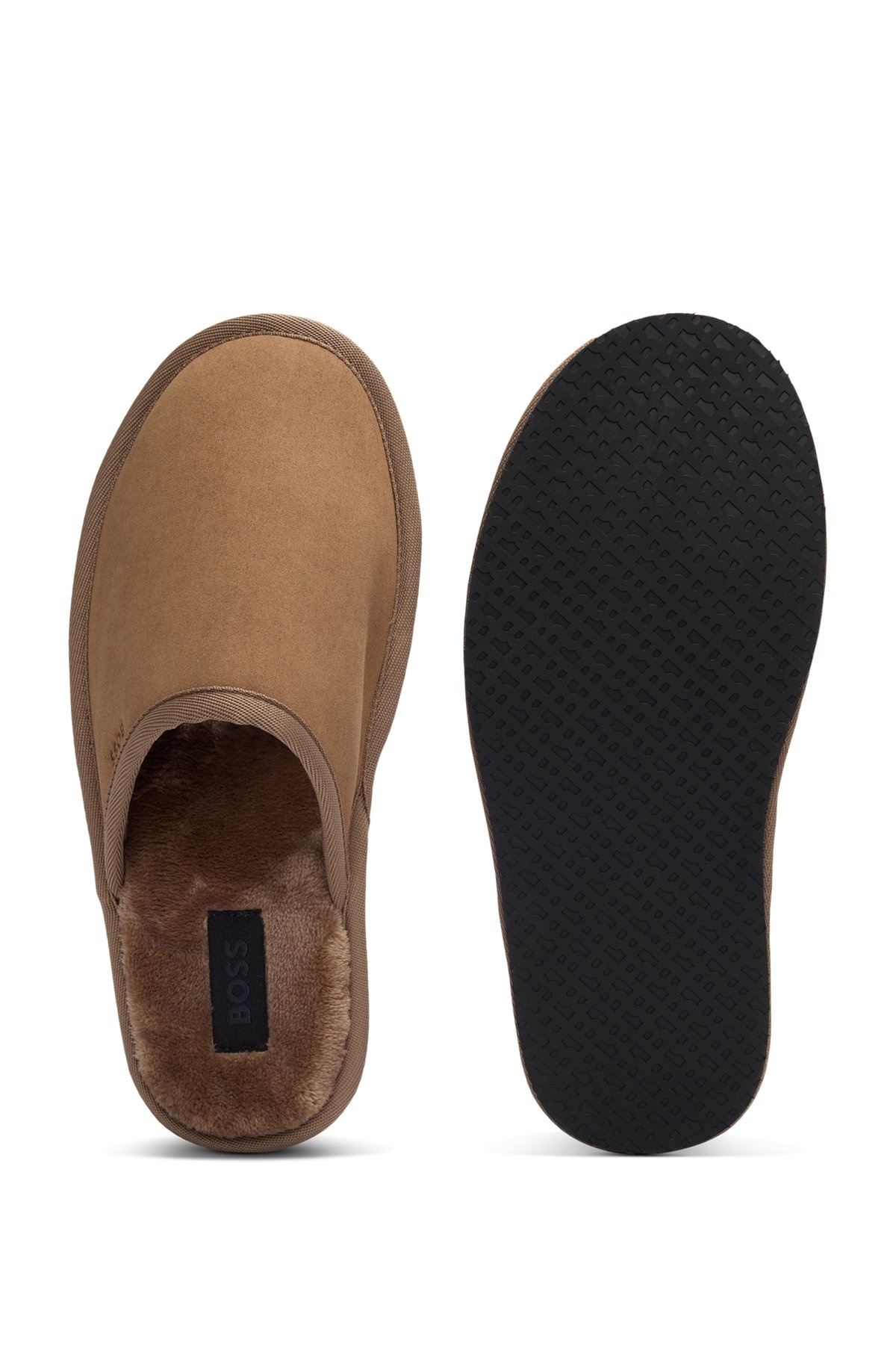 FAUX-SUEDE SLIPPERS WITH RUBBER SOLE - 4