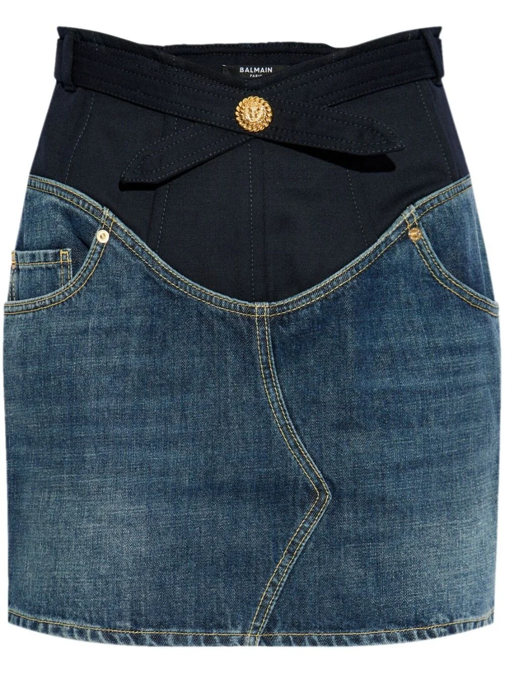 denim mini skirt - 1