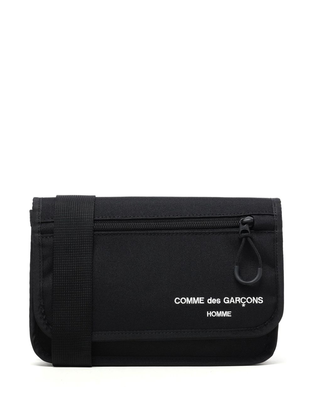 logo-embroidered messenger bag - 1