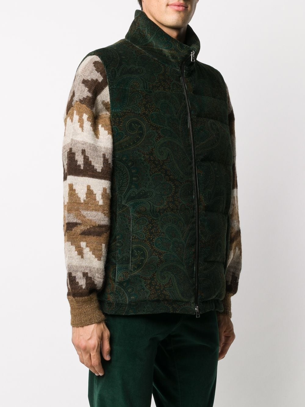 paisley print down gilet - 3