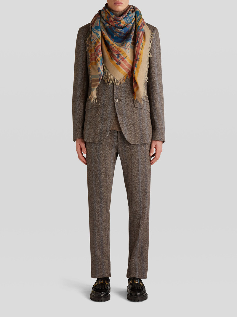 Etro PLACED PRINT WOOL AND COTTON SHAWL outlook