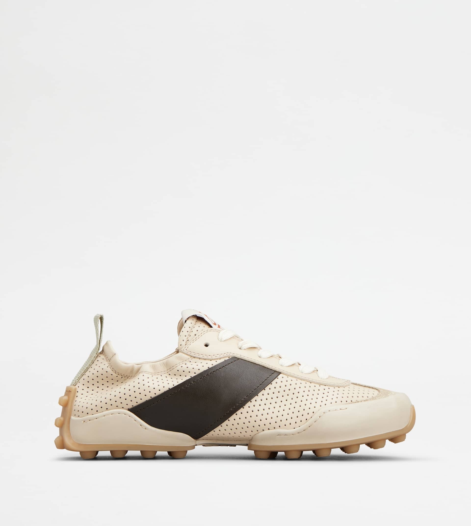 SNEAKERS IN LEATHER - BEIGE, BROWN - 1