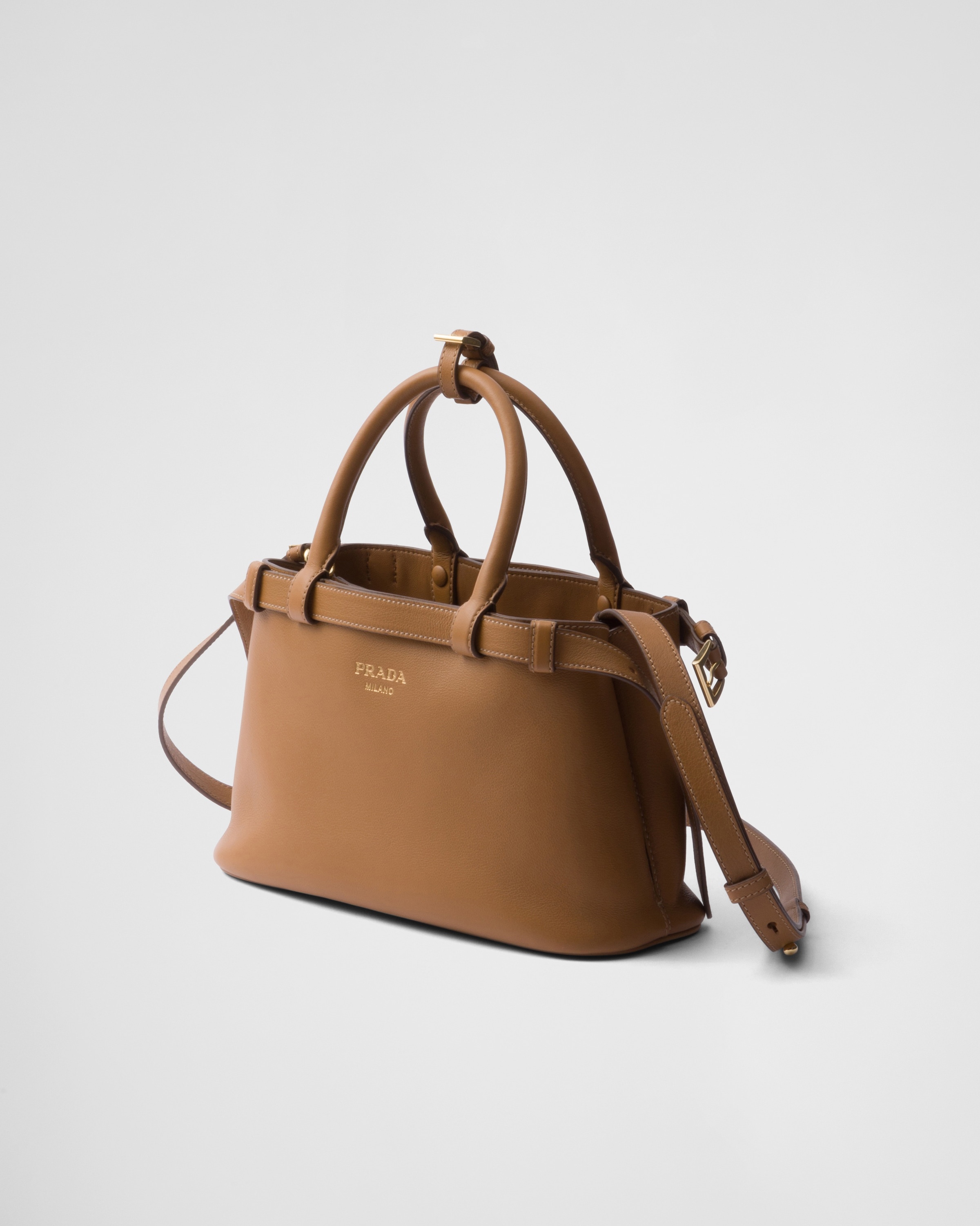 Prada Buckle small leather handbag with double belt - 3