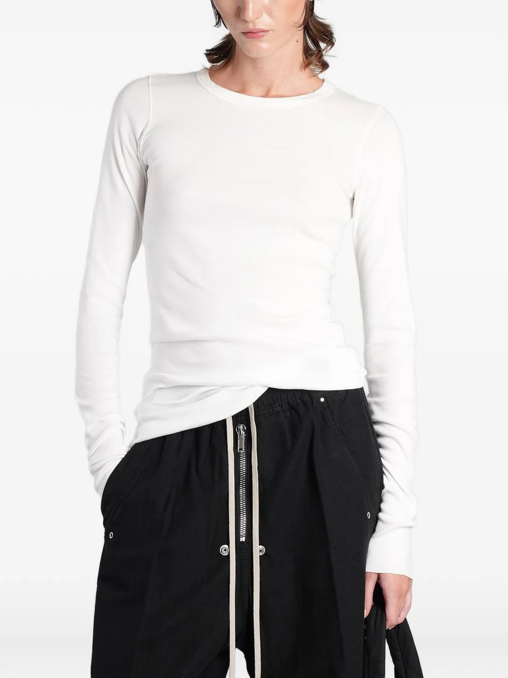 ribbed long-sleeve T-shirt - 1