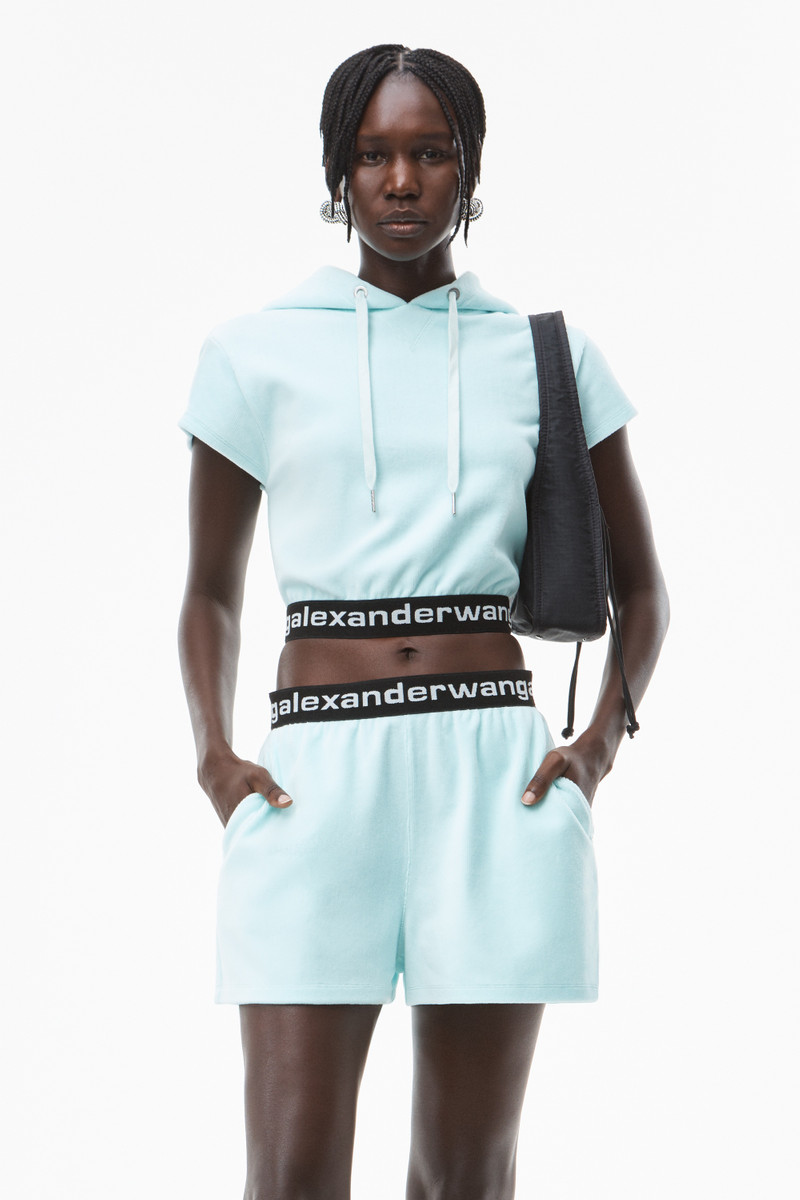 alexanderwang.t CAP SLEEVE HOODIE IN STRETCH CORDUROY outlook