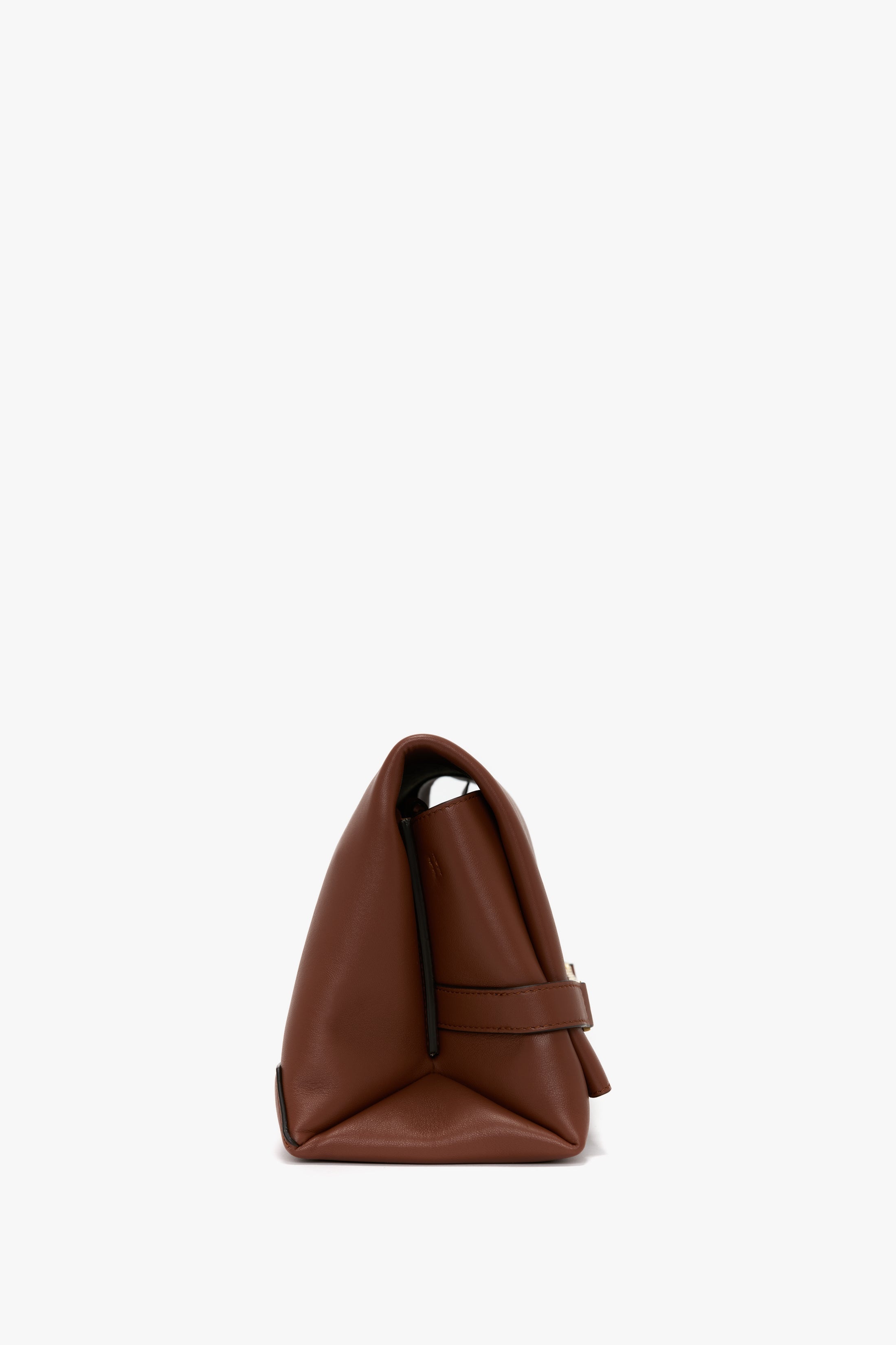 Chain Pouch Bag With Strap In Russet Leather - 6