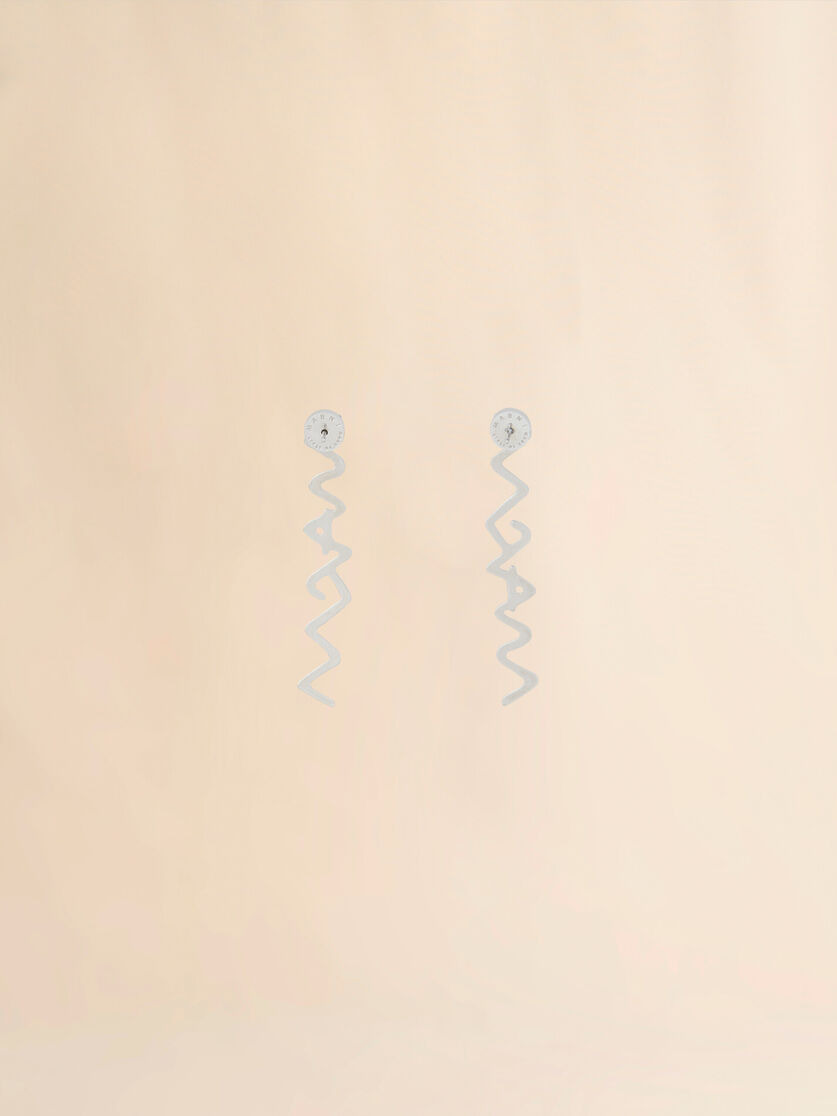 PALLADIUM METAL MARNI SYMBOL DROP EARRINGS - 2