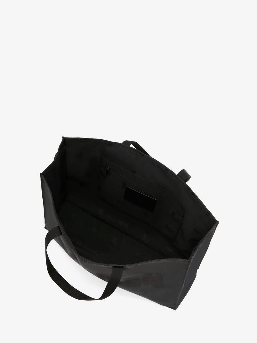 East West Mcqueen Graffiti Tote in Black - 4