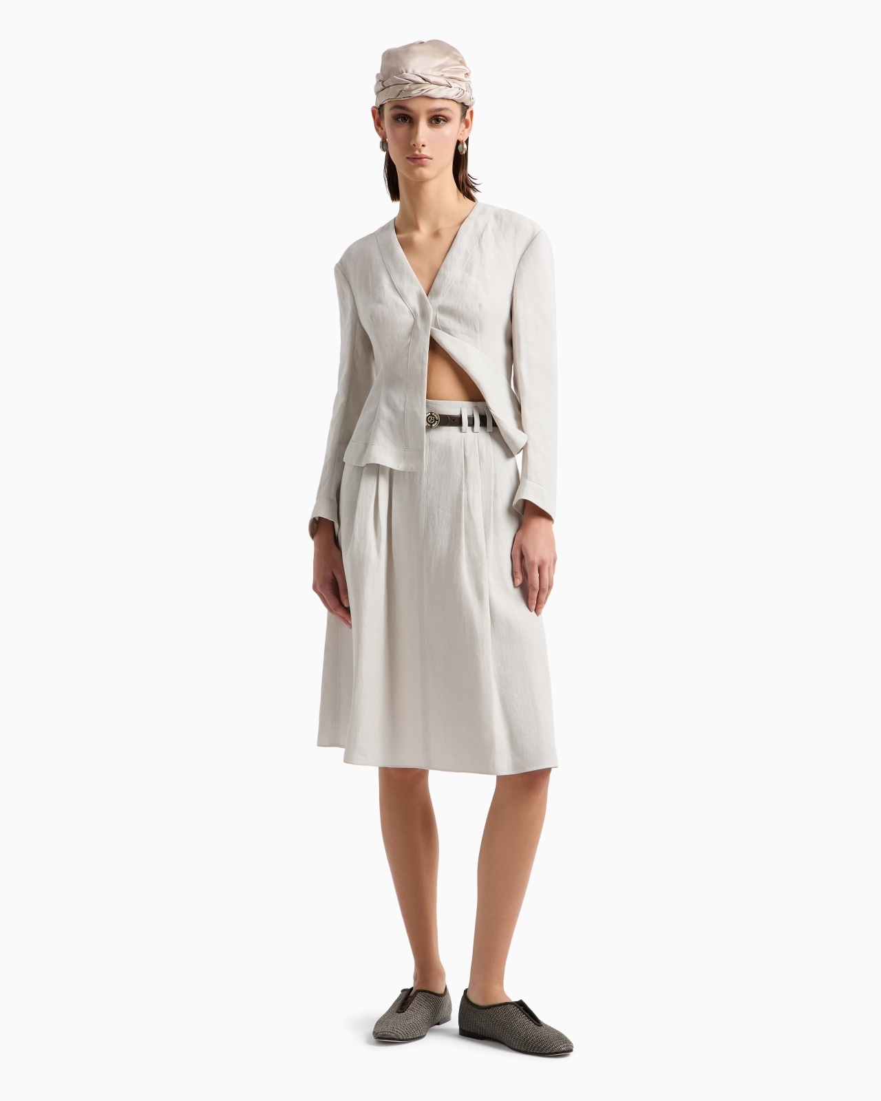 SHORT, SINGLE-BREASTED LINEN JACKET - 2