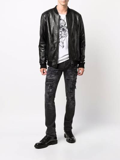 PHILIPP PLEIN Super Straight Cut logo-embroidered jeans outlook