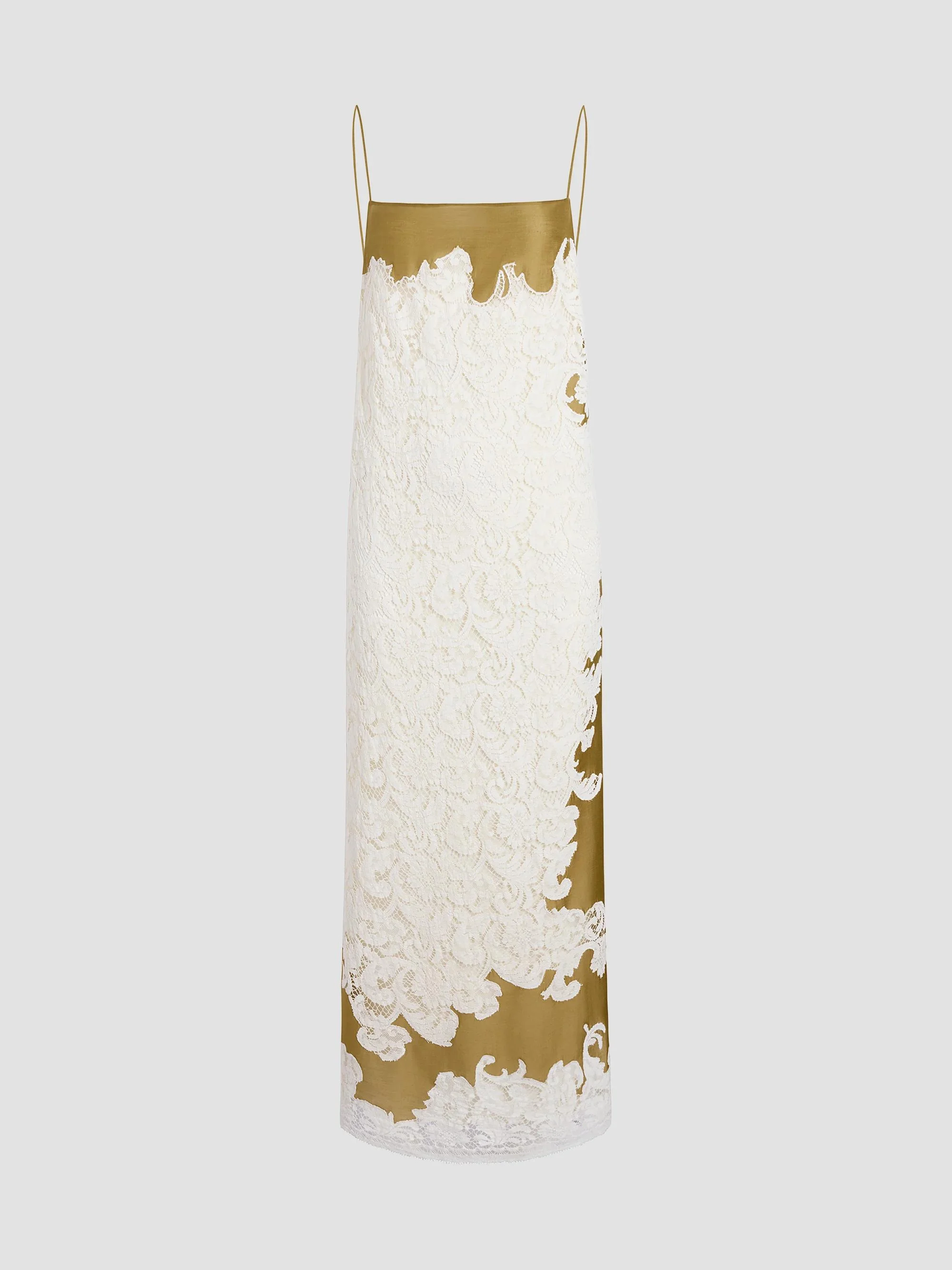 Women's Nevis Lace-Silk Voile A-Line Slipdress - Bronze - 1