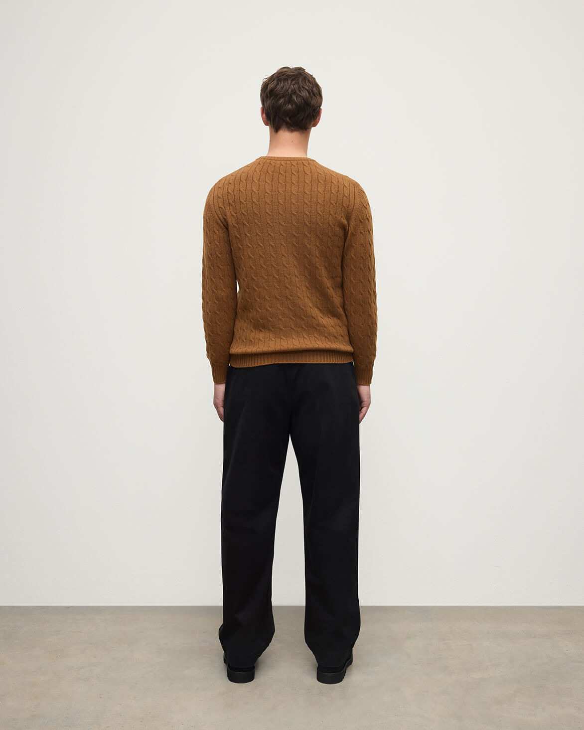 Cable Knit Camel Cashmere Jumper - 4