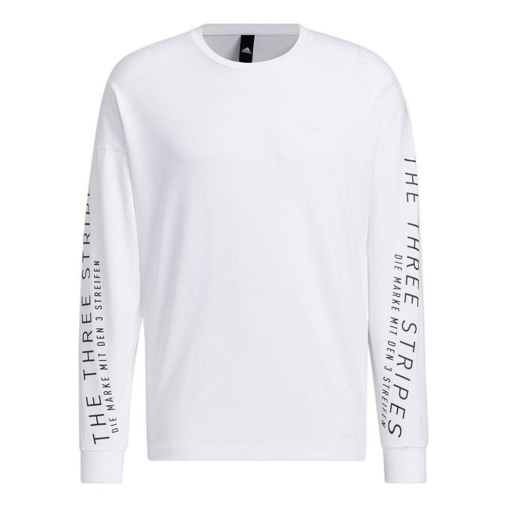 Men's adidas Minimalistic Alphabet Printing Casual Pullover White HM2695 - 1