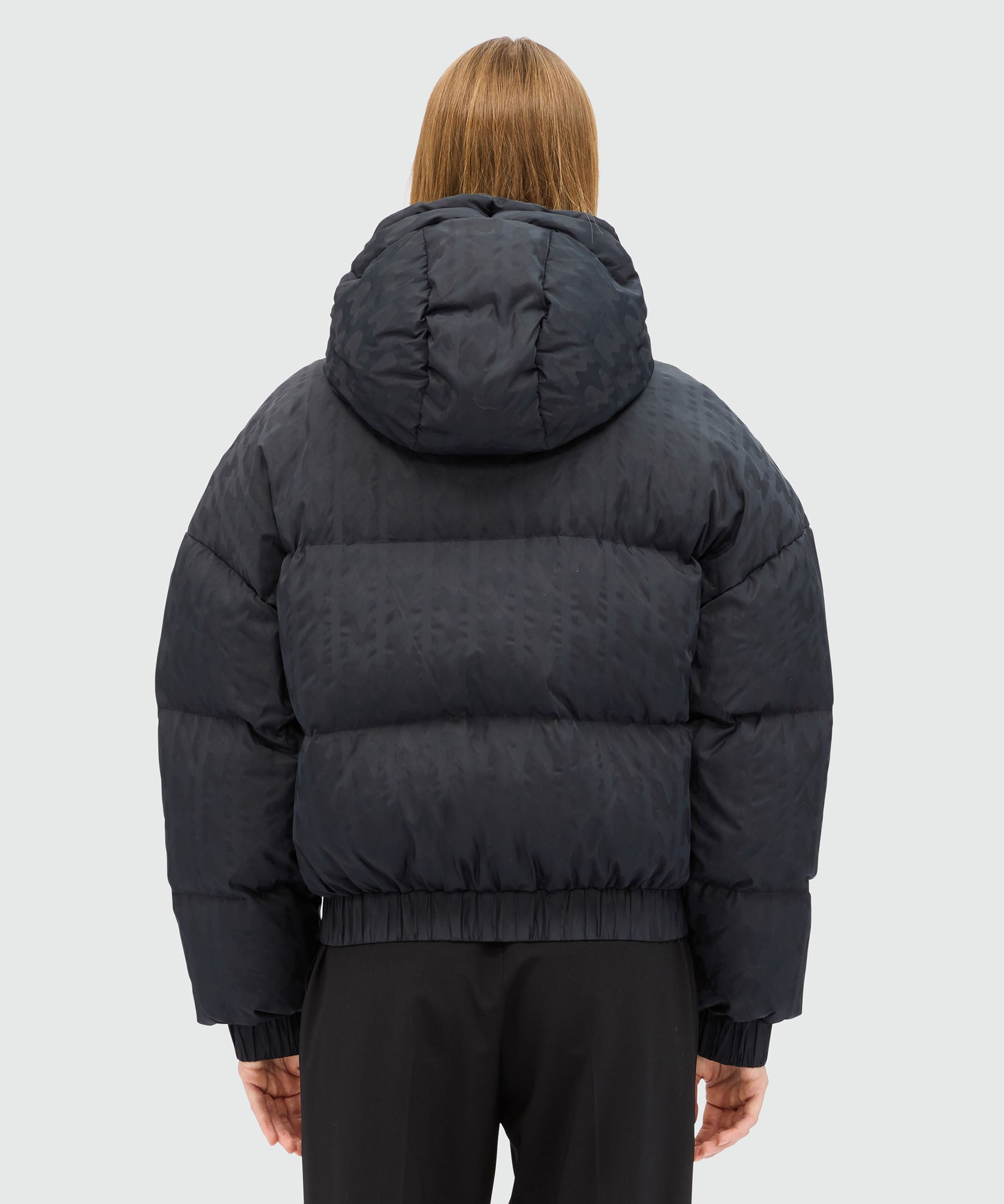 "TheMwave" black jacquard nylon down jacket - 3