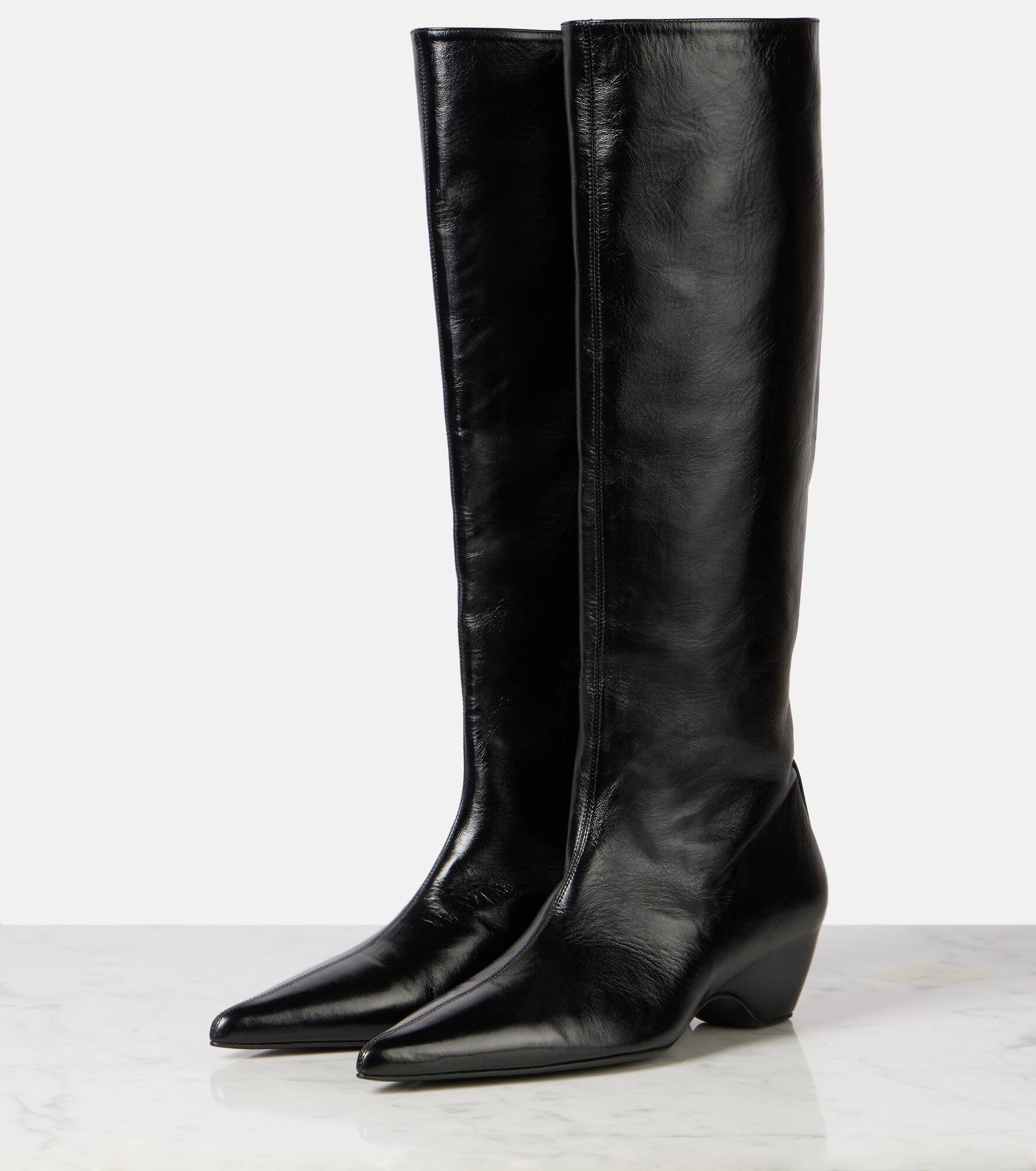 Sybil 40 leather knee-high boots - 4