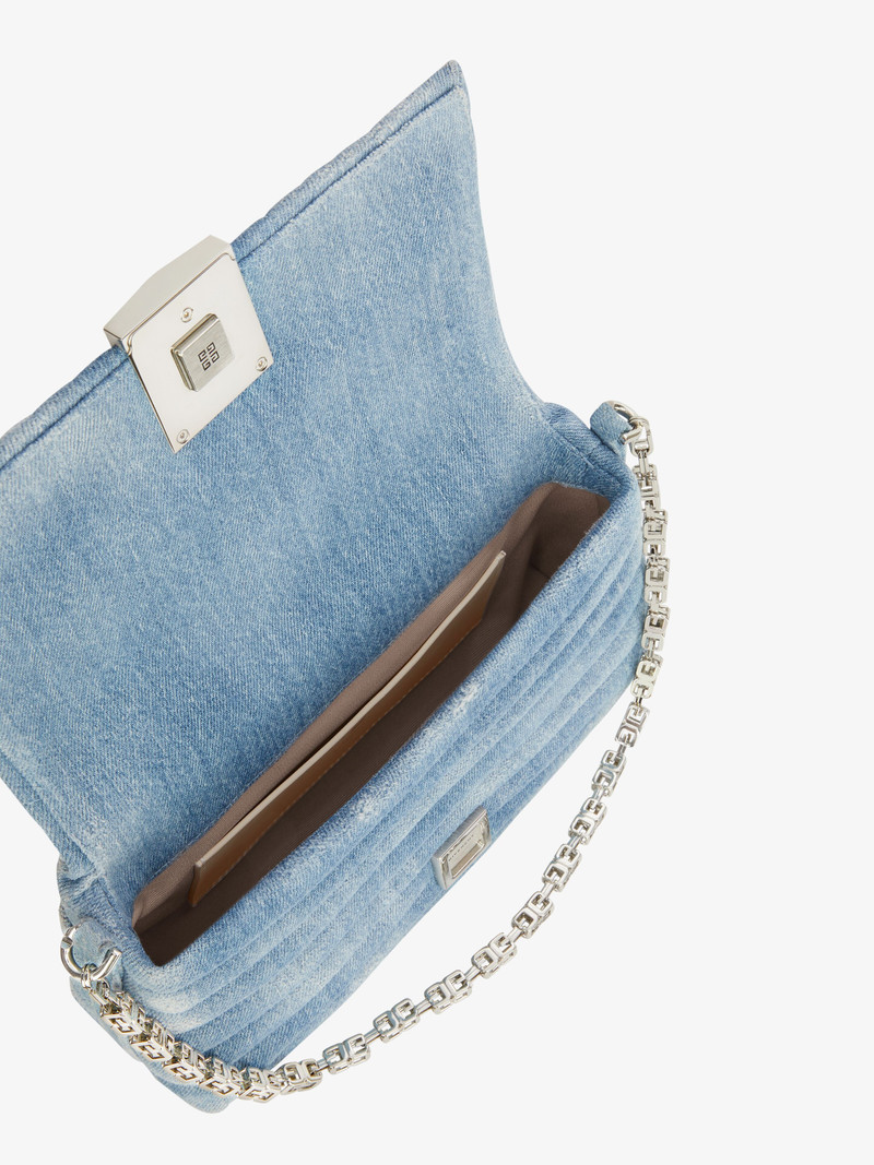 SMALL 4G SOFT BAG IN QUILTED DENIM 7