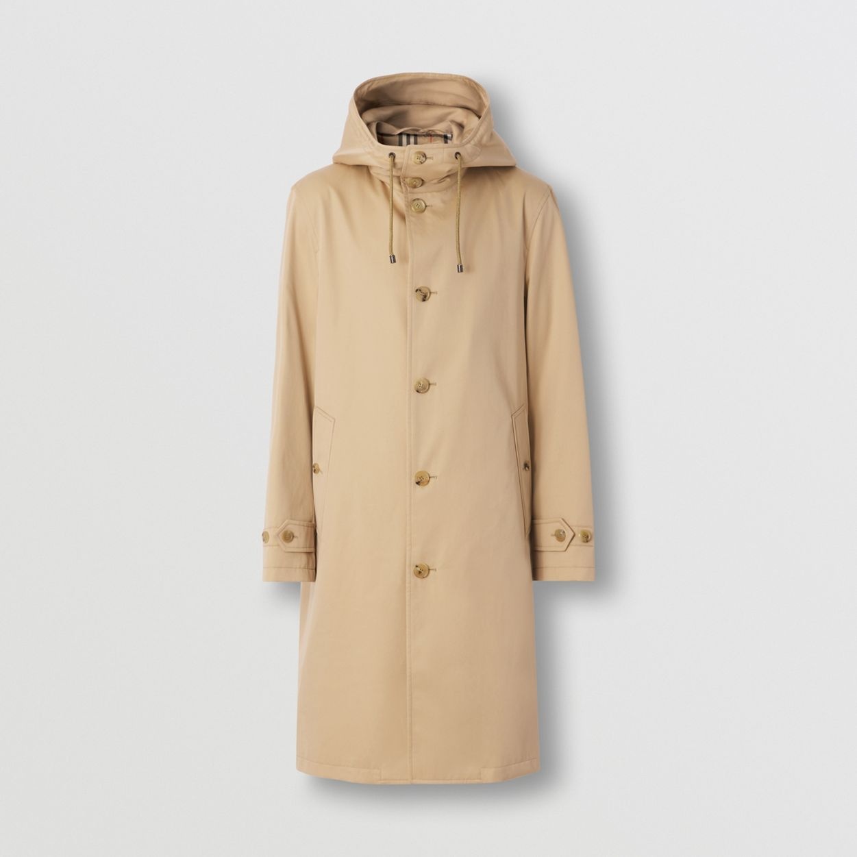 Cotton Gabardine Hooded Car Coat - 4