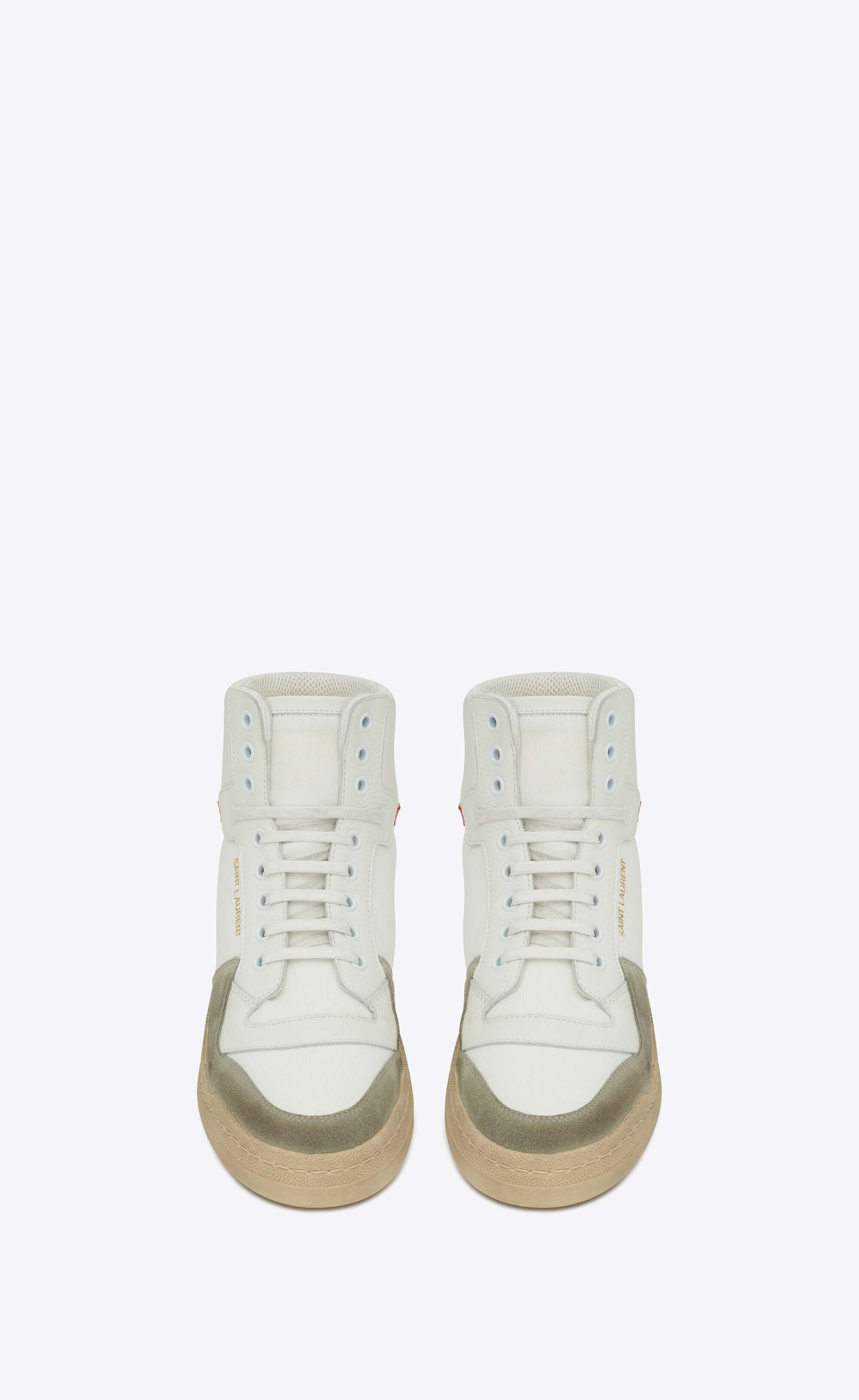 sl24 mid-top sneakers in canvas, leather and suede - 2