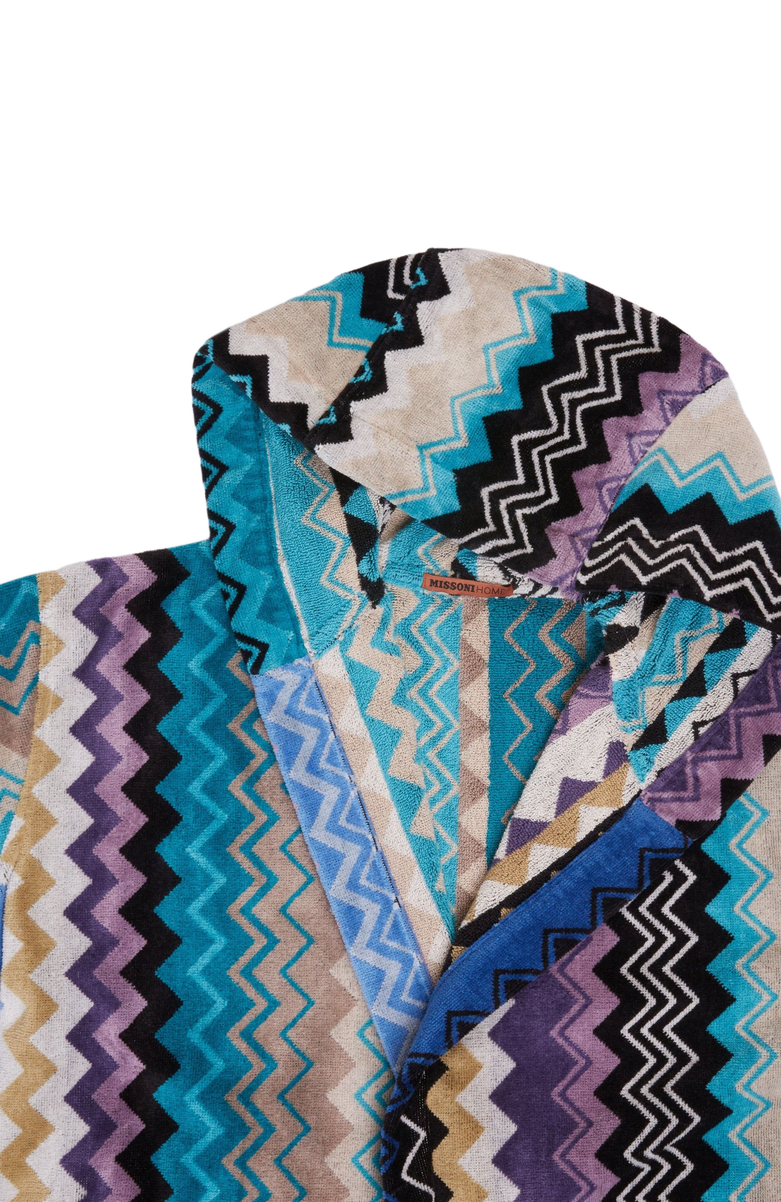 Missoni Home Giacomo Hooded Bathrobe in Blue at Nordstrom - 3