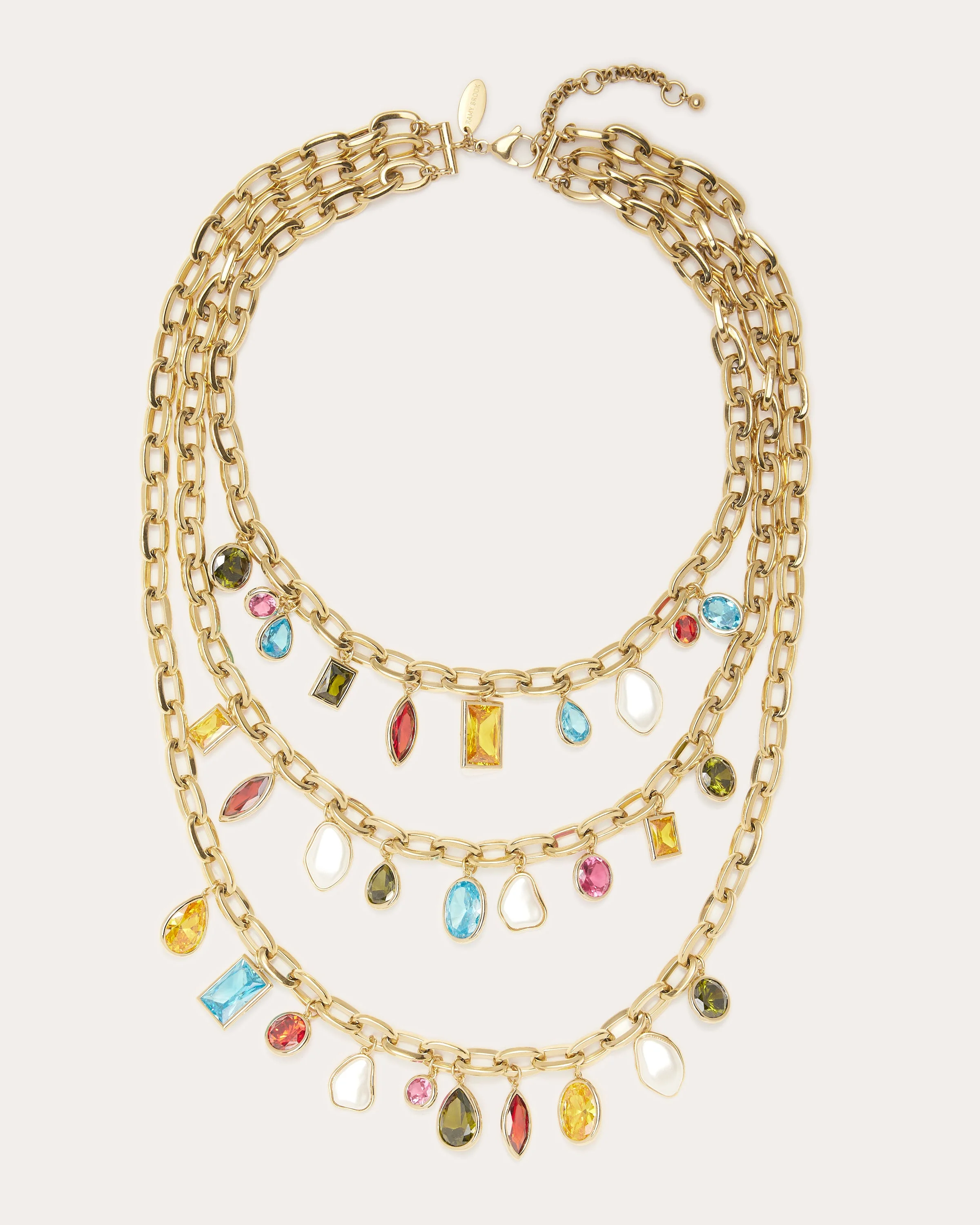 Millie Multicolor Stone Layered Necklace - 1