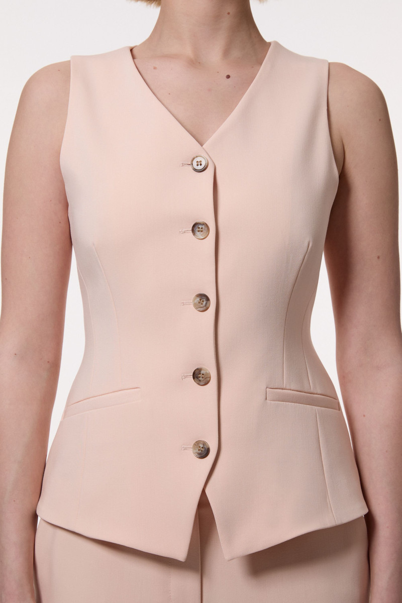 KAREN MILLEN Polished Viscose Tailored Longline Waistcoat outlook