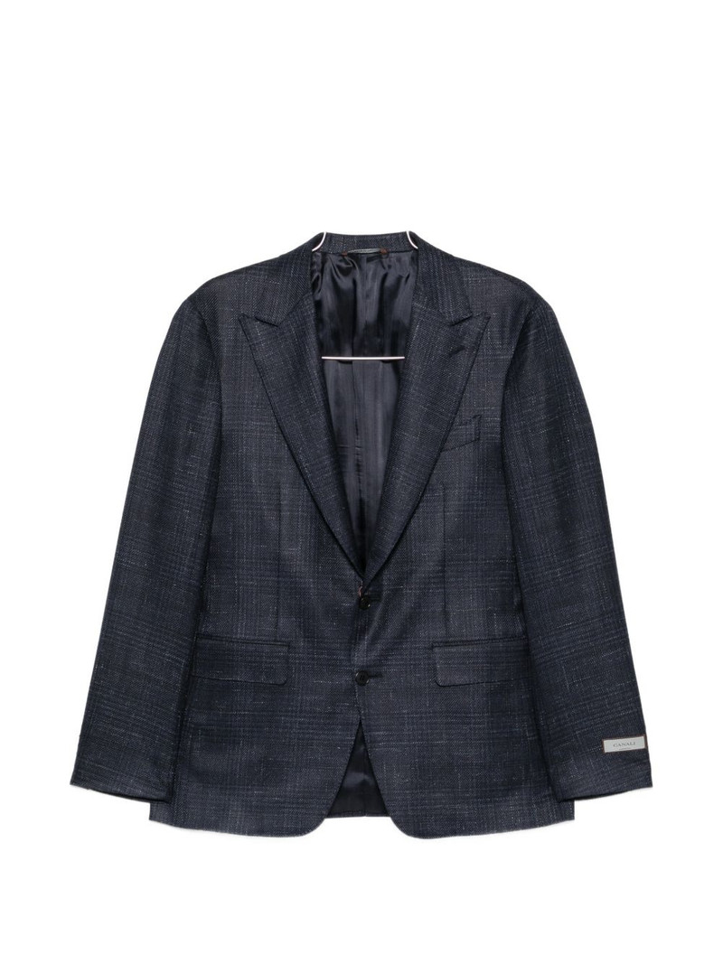 check-pattern single-breasted blazer 1
