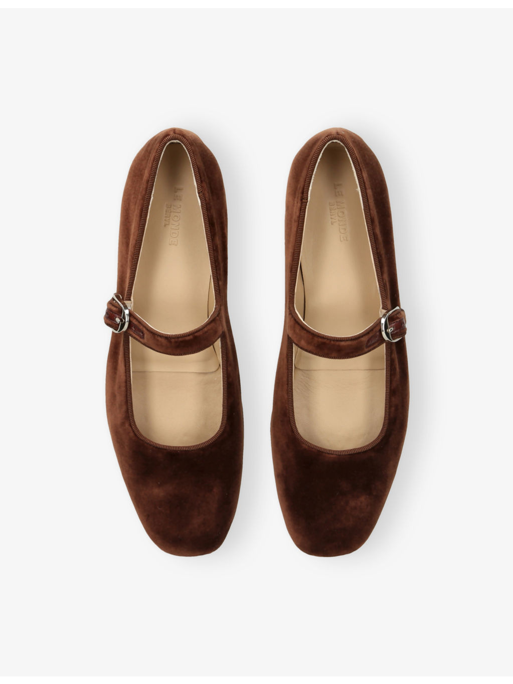 Mary Jane Velvet Ballet Flats - 2