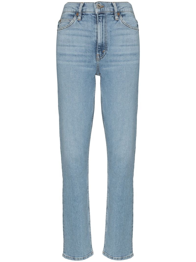 high-waisted straight-leg jeans - 2