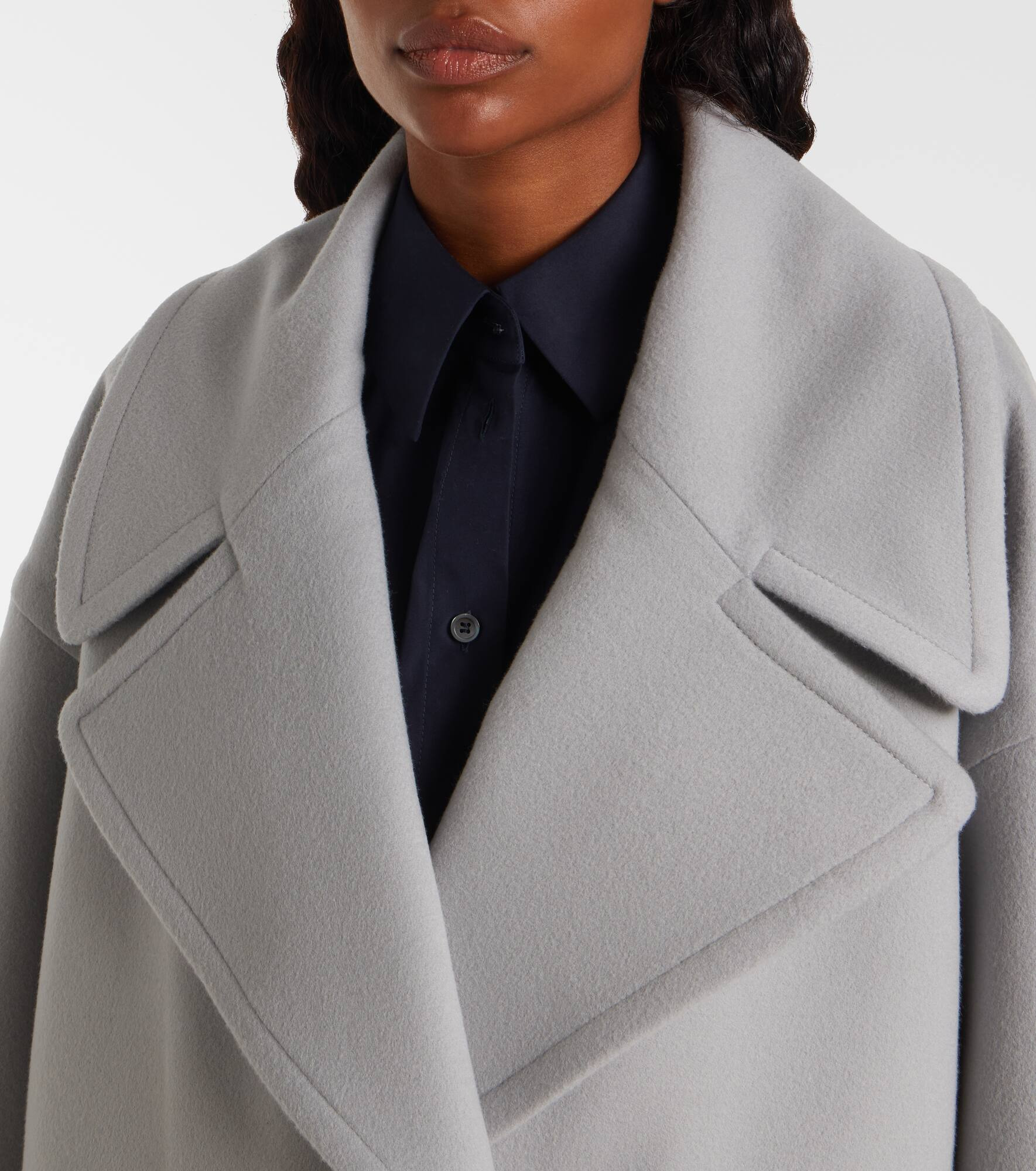 Pebble double-breasted wool peacoat - 4