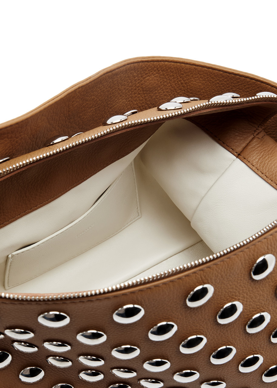 Elena studded leather shoulder bag - 4