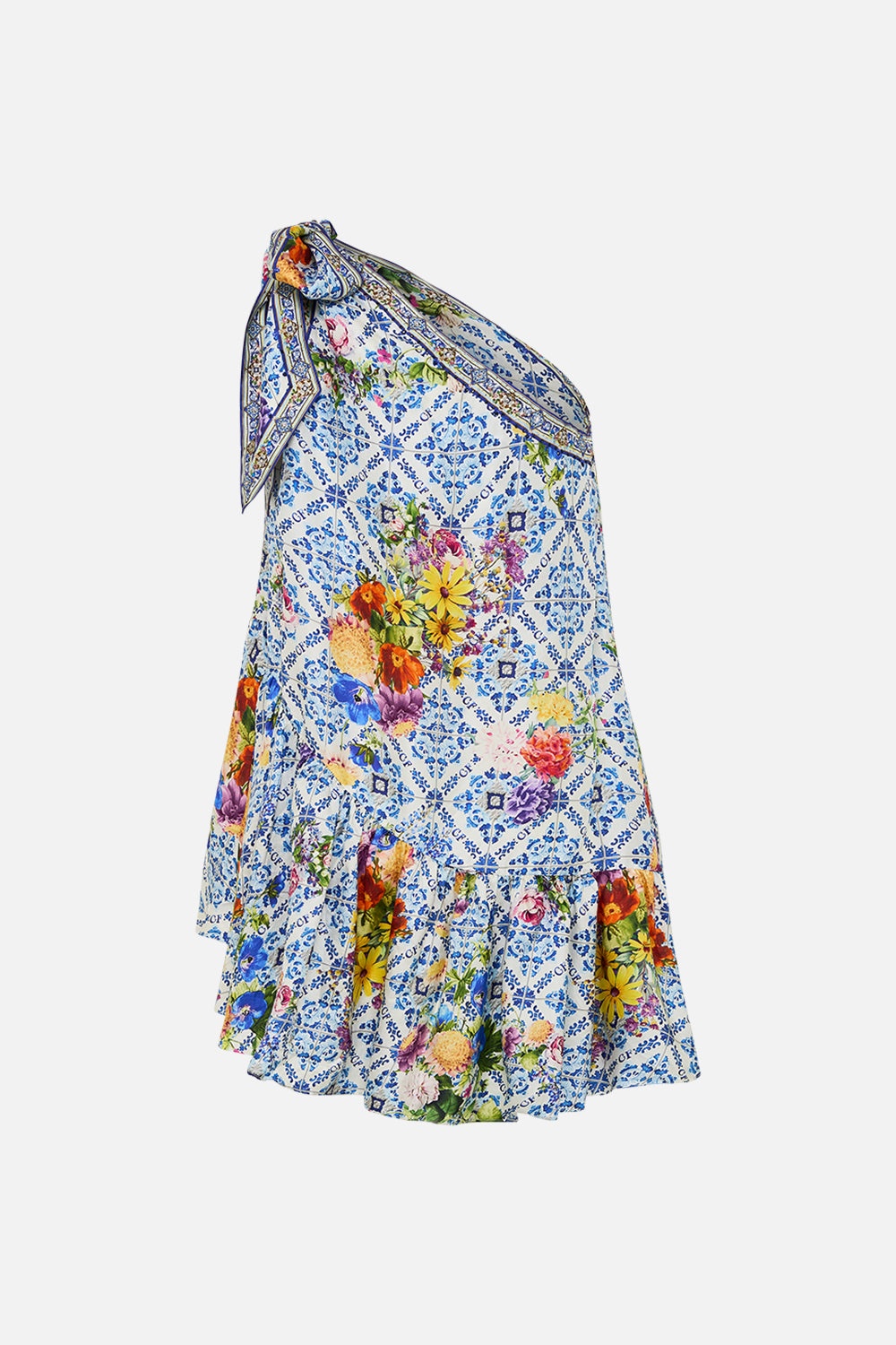TIE ONE SHOULDER SHORT DRESS - 7