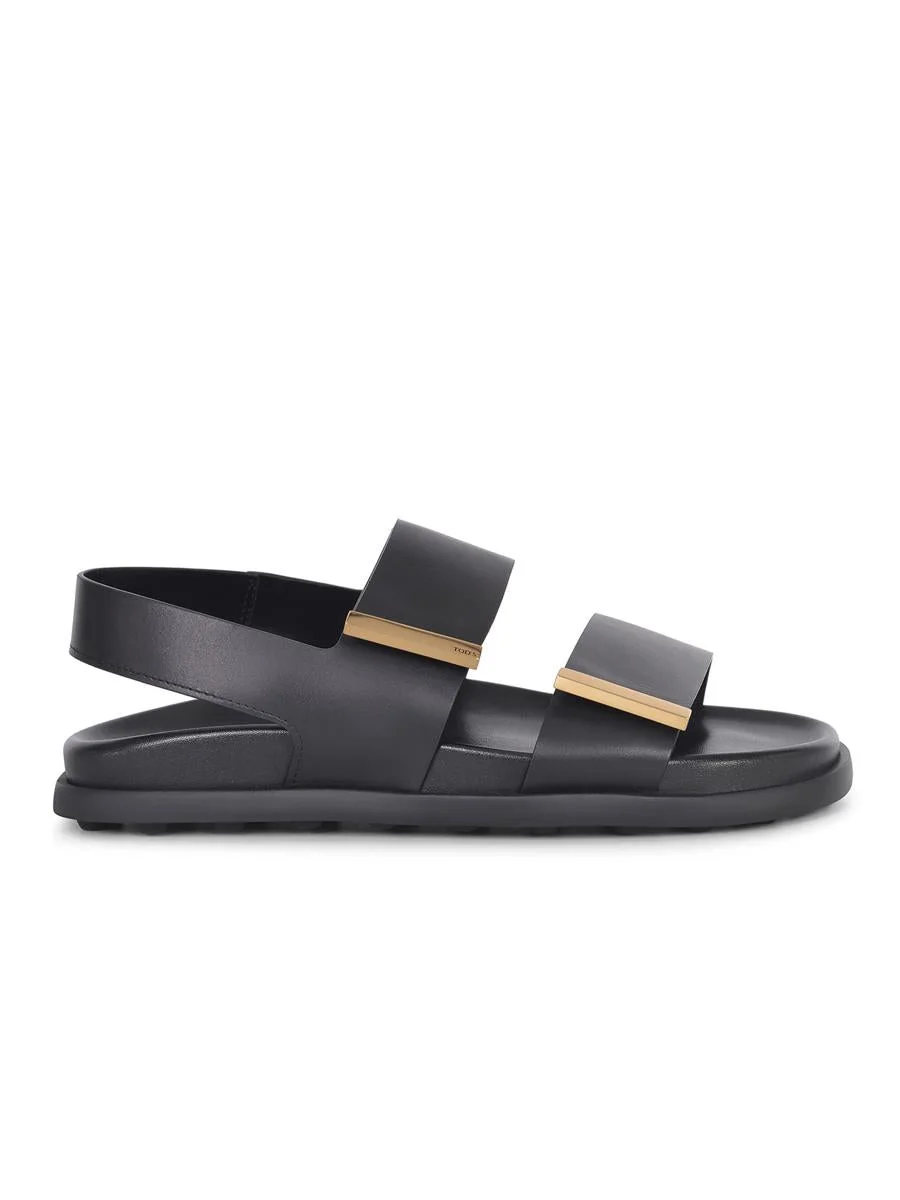 Tod'S Black Leather Sandals - 1