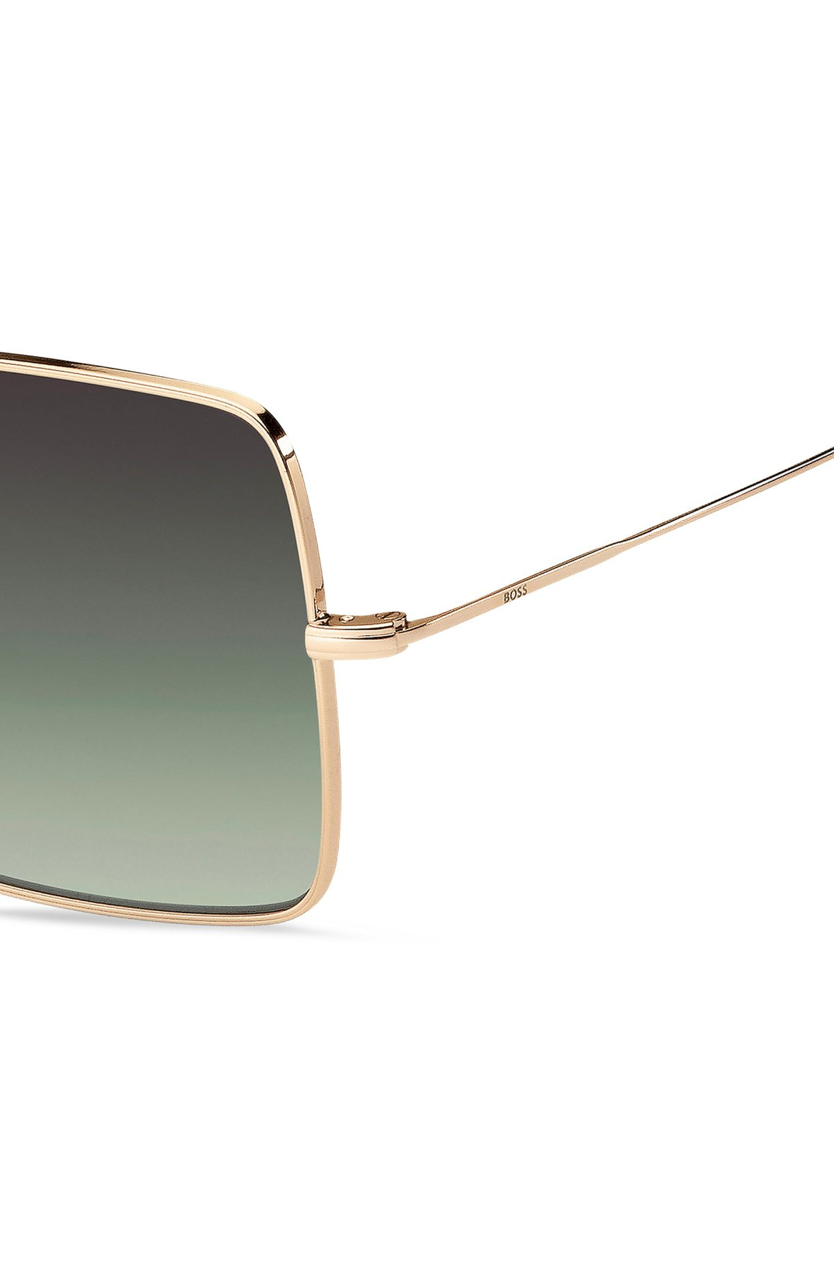 GOLD-TONE SUNGLASSES WITH GREEN END-TIPS - 2